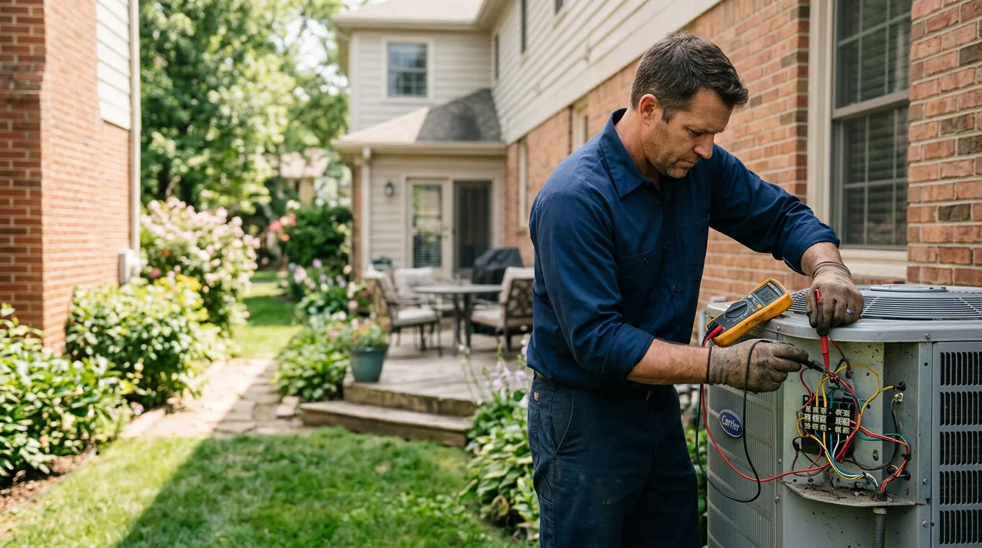 HVAC technician working near Caldwell, KS